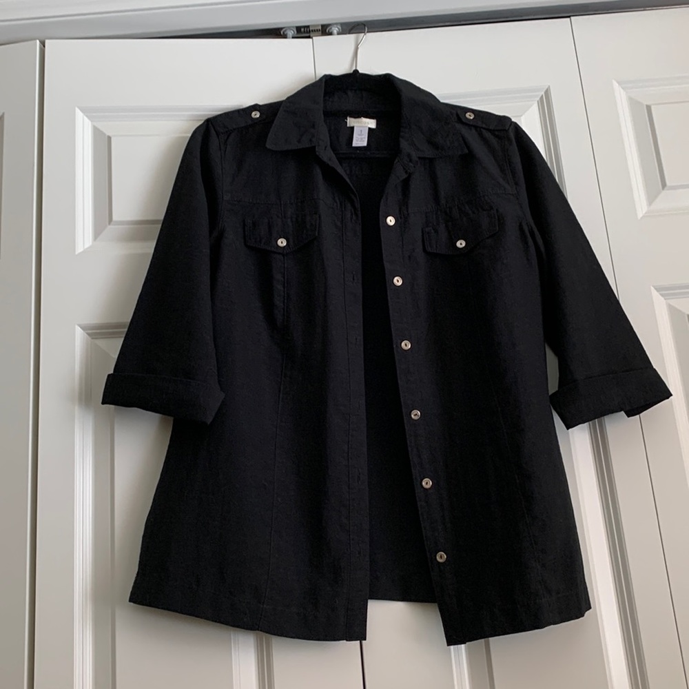 Chico’s, Chico’s Size 1, Black Top.